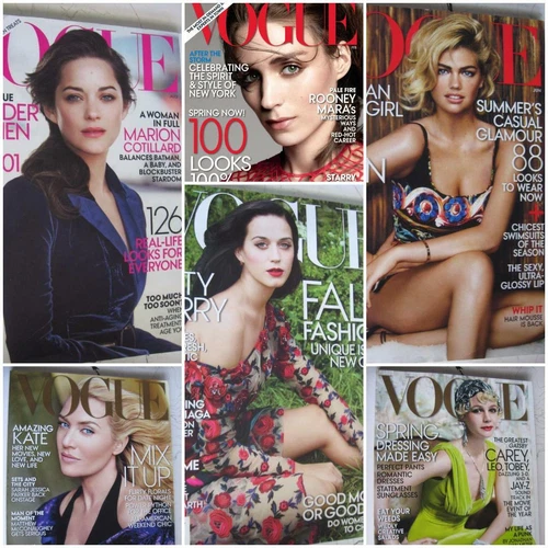 2012 & 2013 VOGUE MAGAZINE - PERRY, ROONEY, CARY, KATE,JESSICA, TOBEY