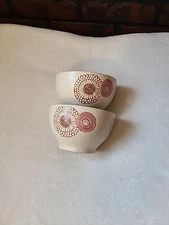 2 Essential Home Floral Soup Cereal Bowl 8178732 Deep Beige Speckled Stoneware 