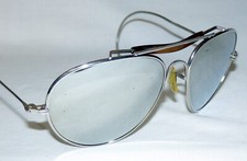 True Vintage Aviator Mirror Lens Sunglasses - Silver Tone - Very Nice