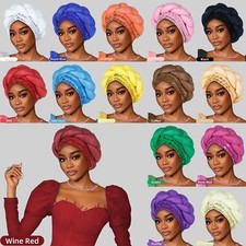 Wedding Party Women Braids Cap Aso Oke African Headtie Auto Gele Headwear Hats
