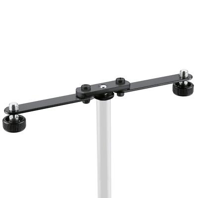 K&M 23510 Black Articulating Stereo Microphone T-Bar Adapter 2 Mic Attachment