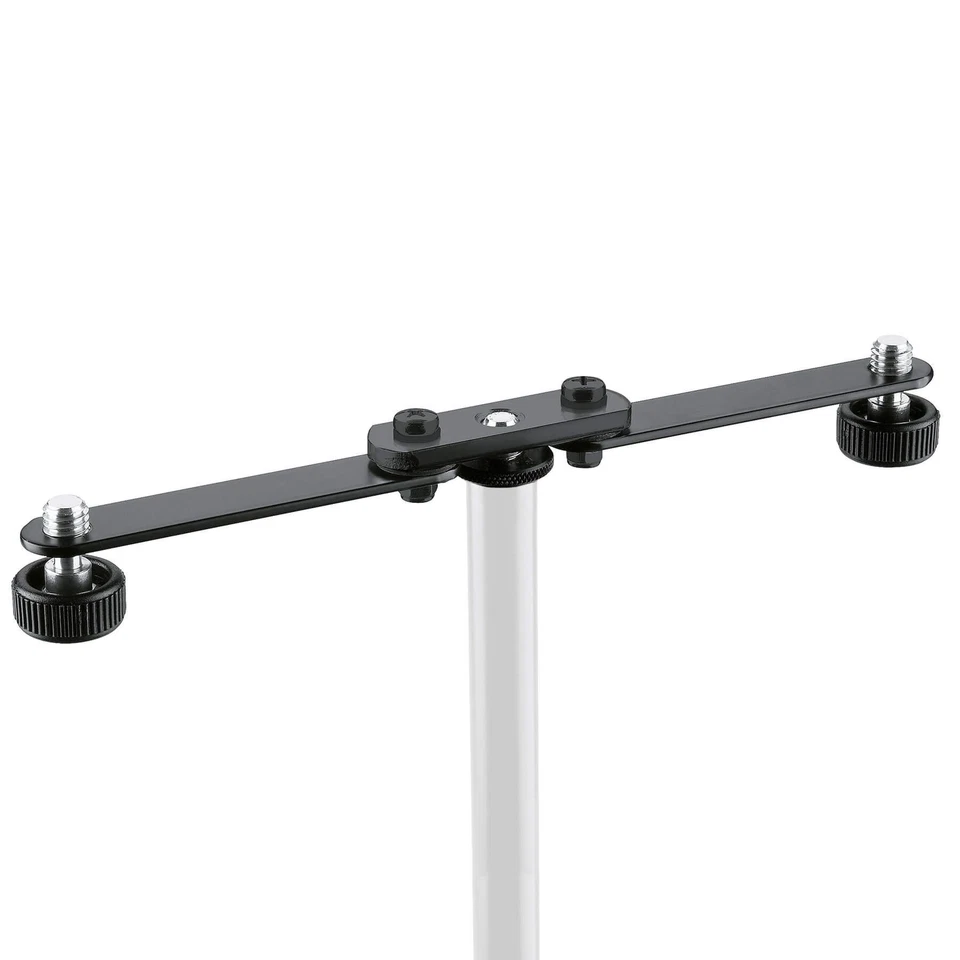 KONIG & MEYER K&M 23510 Black Articulating Stereo Microphone T-Bar Adapter 2 Mic Attachment