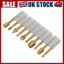 10Pcs HSS Routing Wood Carving Tools Rotary Drill File Router Bit For Dremel UK-