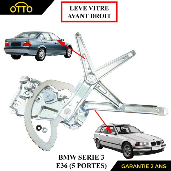 Elektrischer Fensterheber Vorne Rechts Passagier BMW Serie 3 E36 = 51331977610-image