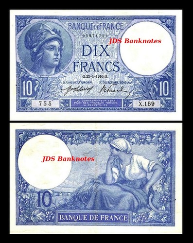 2x 5, 10, 20, 5000 Francs - Édition 1916 - 1937 - Reproduction - 14 - Photo 6 sur 7