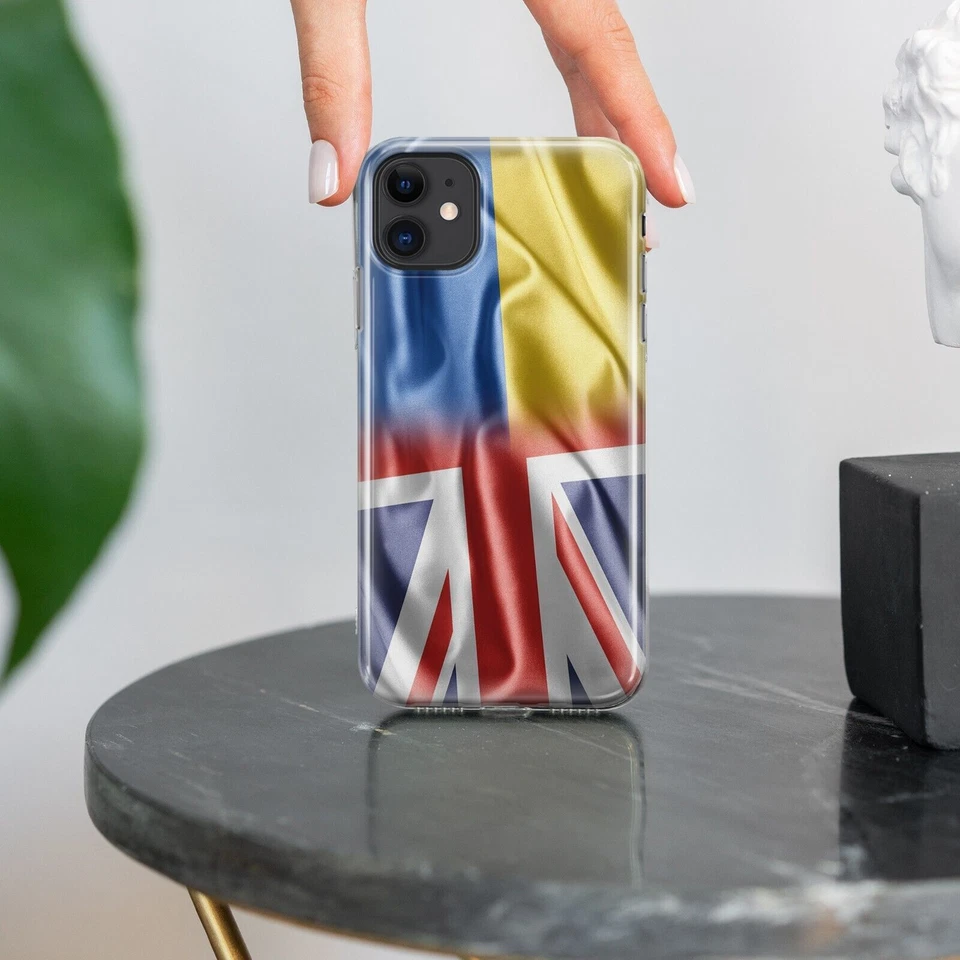 Funda Carcasa Bandera Reino Unido Reino Unido con Bandera Ucrania iPhone 14 13 12 11 X 8 7 Foto 2 de 4