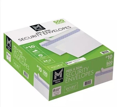 Member's Mark Security Tint Confidential Envelope #10, Peel and Seal (500 ct.)