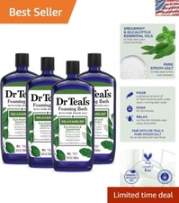 Dr Teal's Epsom Salt Foaming Bath, Eucalyptus  Spearmint, 34 fl oz, Pack of 4