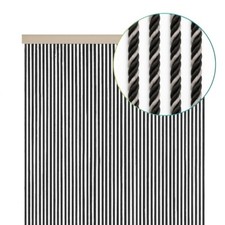 Tenda a Cordonetto Intrecciata Fili Argento 125x240 cm Porte e Finestre 5246C