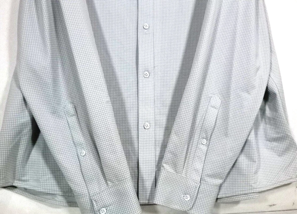 Michael Kors-Mens Long Sleeve Performance Button-Down Shirt-2XL XXL-Lite Gray - Image 3 of 4