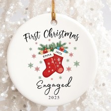 First Christmas Engaged Ornament, Engagement Gifts, 1st Christmas
