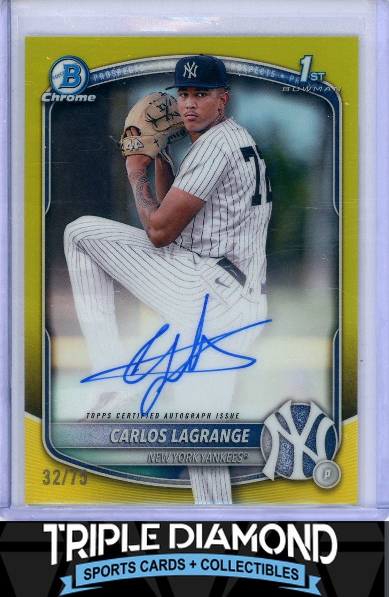 2025 Bowman Chrome 1st Carlos Lagrange Auto Prospect Auto Yellow #23/75 B433