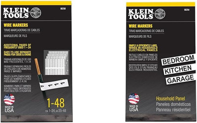 56250 Wire Marker Book, 1-48 & 56254 Wire Marker Book, Household Electrical Pane