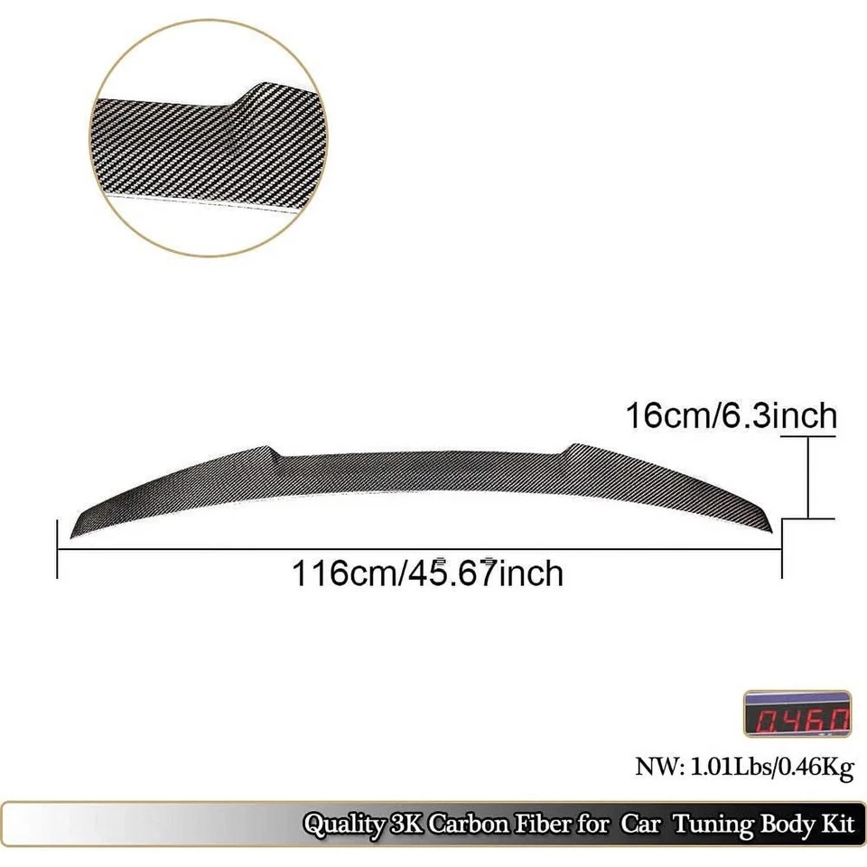 Alerón trasero de fibra de carbono para 98-05 BMW Serie 3 E46 320i 325i 330i M3 Foto 3 de 4