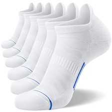6 Pack Men's Ankle Running Socks Low Cut Cushioned No Show Compression Athlet...