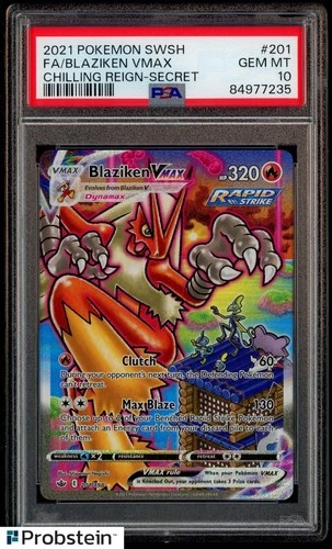 2021 Pokemon SWSH Chilling Reign Secret #201 FA Blaziken VMAX PSA 10 GEM MINT