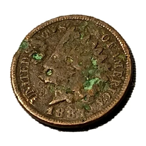 1887 Indian Head Cent Actual Coin Shown - A24