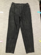 Vintage Wrangler Jeans Womens 16 Medium Black High Waist Tapered Mom Fit USA 90s