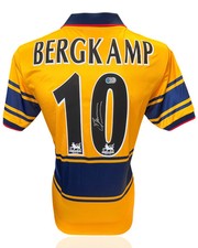 DENNIS BERGKAMP SIGNED ARSENAL FC 1997/99 AWAY SHIRT (ACG WITNESS AG46504)