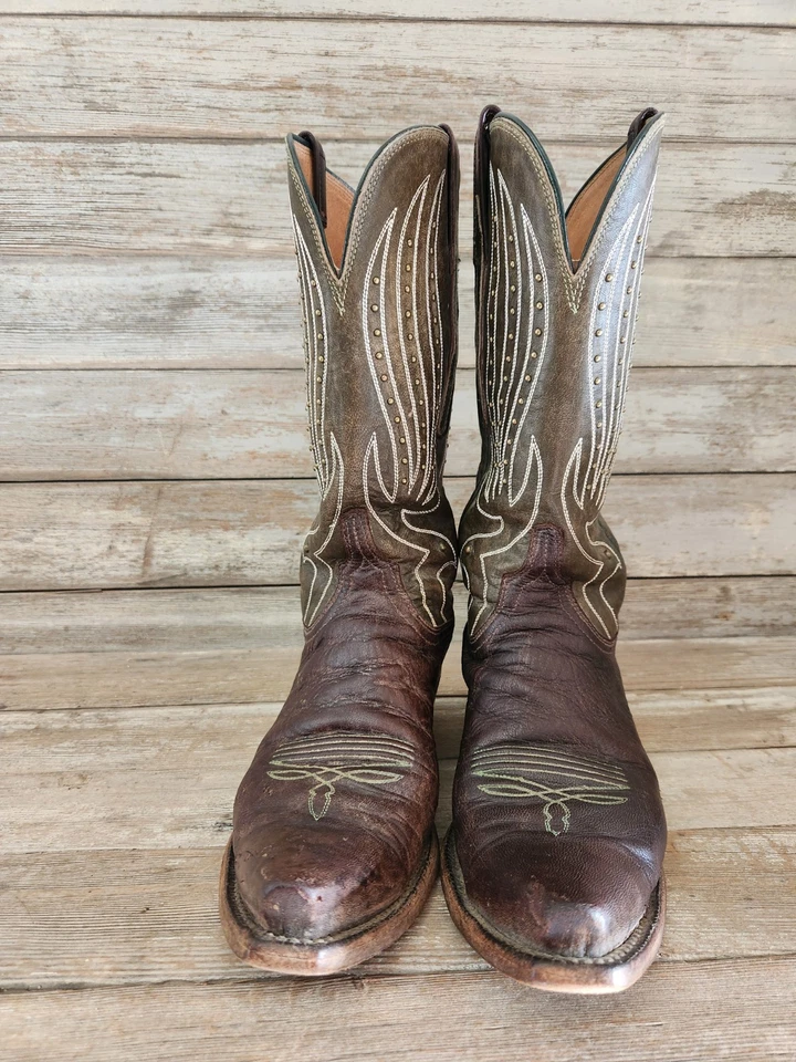 Botas vaqueras Lucchese para mujer de cuero occidental talla 8 B eje tachonado hechas en EE. UU. Foto 2 de 4