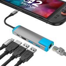 USB C to HDMI Adapter for Switch 2,USB C Docking Station with 4K60Hz HDMI Por...