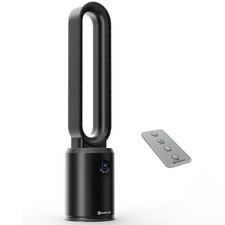 Comfort Zone 40-Inch Bladeless Tower Fan for Bedroom Quiet Standing Fan with