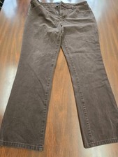 Chaps 12P Womens Chocolate Brown Straight Leg Jeans Stretch Mid Rise Classic
