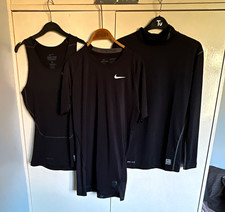 Nike Pro Combat Dri-FIT Compression T-Shirt Short Sleeve Black Mens M Athletic
