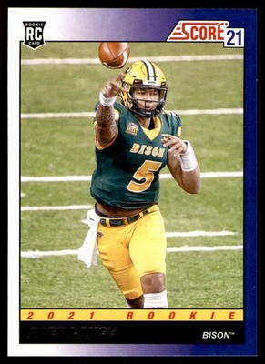 2021 Score Throwback #TB3 Trey Lance Rookie North Dakota State Bison RC Card
