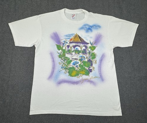 Vintage Cypress Gardens Shirt Size Large White Gazebo Graphic Paint Jerzees 90s