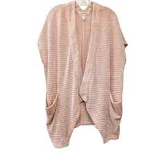 BCBGeneration Cardigan Sz S XS Rose Smoke Vest Cover-Up LAGENLOOK Oversized $128