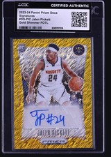 2023 Panini Prizm Deca Gold Shimmer FOTL Jalen Pickett ROOKIE AUTO /10 Cgc Auth