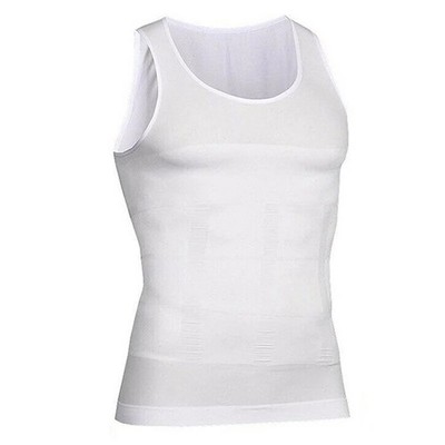 Mens Slimming Body Shaper Belly Chest Compression Vest Girdle T-Shirt Tank Top