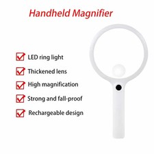 USB Rechargeable Handheld Illuminated Magnifier Portable LED for Seniors Reading