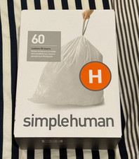 Simplehuman Code H Custom Fit Liners, Trash Bags, 30-35 Liter / 8-9.2 Gallon, 60