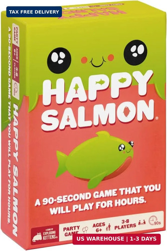 Exploding Kittens Happy Salmon, 3-8 Players, Ages 6+ Group Card Game ...