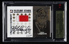 2005-06 ITG Ultimate Memorabilia 6th Edition Gold 10/10 Jason LaBarbera Auto 4f5
