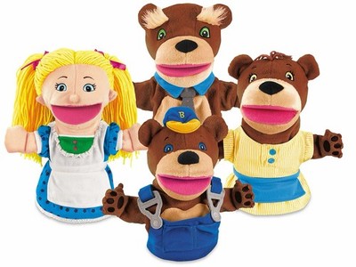 Lakeshore Goldilocks & the Three Bears Storytelling Hand Puppets Set w/ Bag
