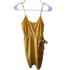 Everly Mini Dress S Womens Yellow V Neck Sleeveless Cottage Core Pullover Anthro