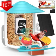 Bird Feeder with Camera HD,Solar Panel 32GB Card 4-in-1 Perch,160 View Auto,NEW
