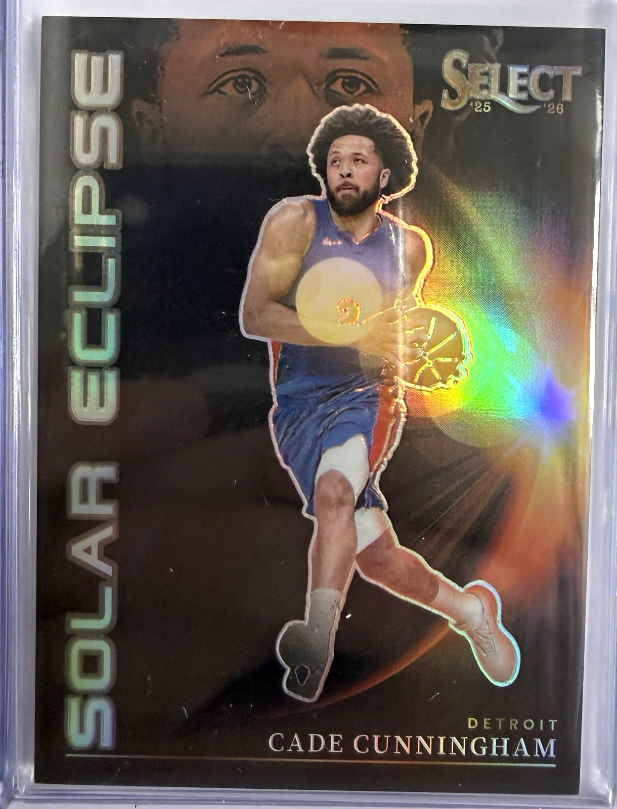 Panini Select 2025-26 Cade Cunningham Pistons Solar Eclipse Prizm No. 4