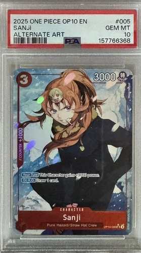 2025 One Piece OP10-005 Sanji Alt Art PSA 10 English Gem Mint Alternate Art