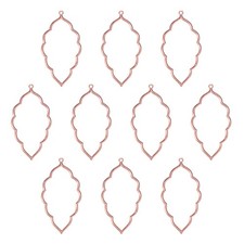 10-Pack Open Bezels, Leaf Shape Bezel Pendants for Resin Rose Gold 