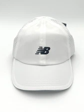 New Balance Laser Run Performance Hat Cap White Strapback Adjustable Running