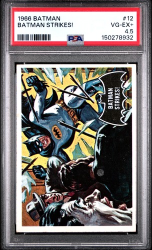 1966 Topps Batman Black Bat #12 Batman Strikes — PSA 4.5