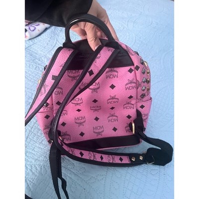 MCM Pink Leather Studded Mini Backpack with Black Accents MCM Pink Leather Studded Mini Backpack with Black Accents | eBay main image 2
