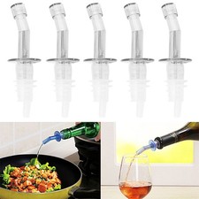 Set of 4 Liquor Spirit Pourers: Plastic Free Flow Design Ideal for Wine and Oi