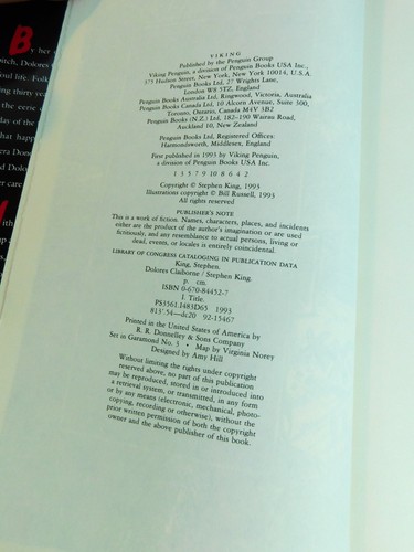 Dolores Claiborne by Stephen King First Edition - HC (1993) Viking - Foto 2 di 4
