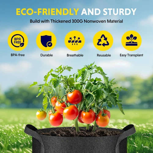 5-24Pack Garden Grow Bag/Rooty Bag Heavy Duty Non-Woven Plant Fabric Pot Contain - Picture 88 of 143