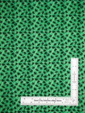 Picnic Ants Fabric Black Ant Bugs Green Tonal Cotton Blank Textiles By The Yard